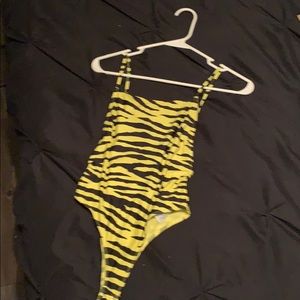 Zebra Stripped Lime Green bodysuit